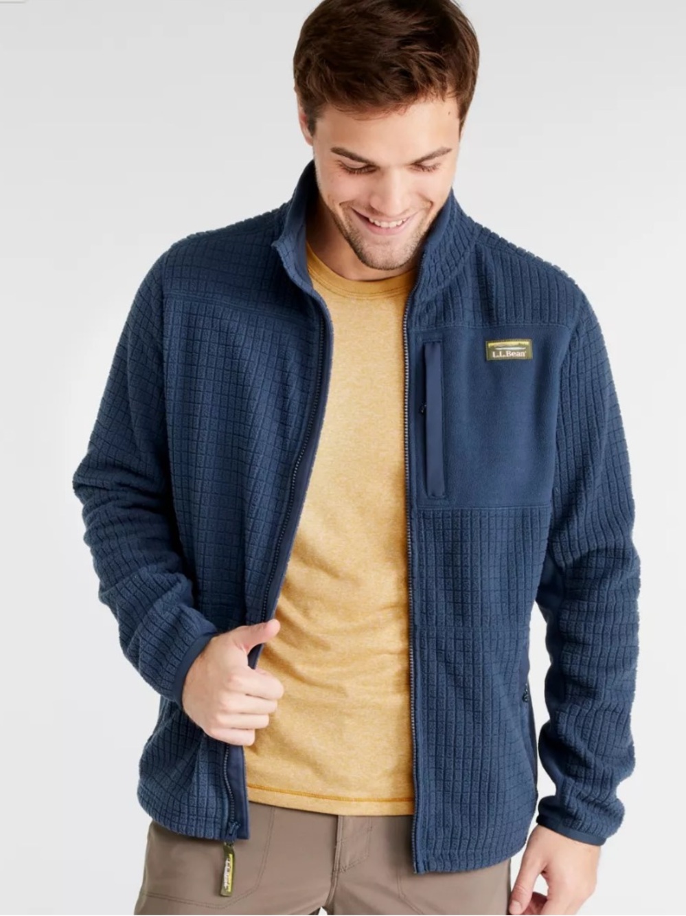 LL Bean XL Men's Mountain Classic Windproof Fleece Jacket Navy NWT